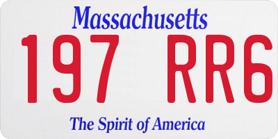 MA license plate 197RR6