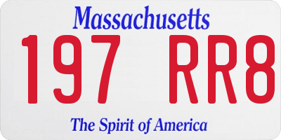 MA license plate 197RR8
