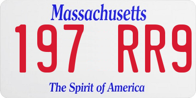 MA license plate 197RR9