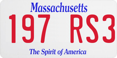 MA license plate 197RS3