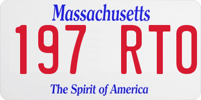 MA license plate 197RT0