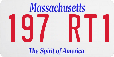 MA license plate 197RT1