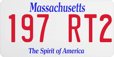 MA license plate 197RT2