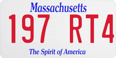 MA license plate 197RT4