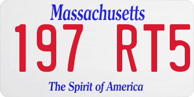 MA license plate 197RT5