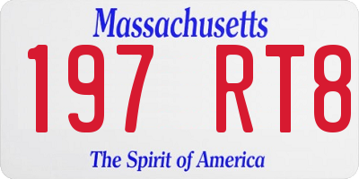 MA license plate 197RT8