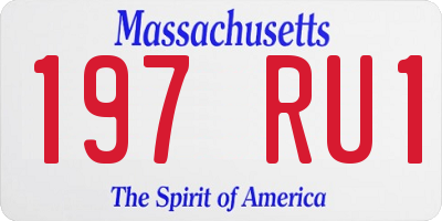 MA license plate 197RU1