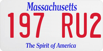 MA license plate 197RU2