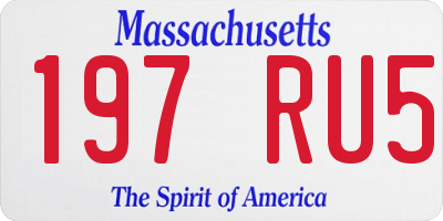 MA license plate 197RU5