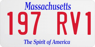 MA license plate 197RV1