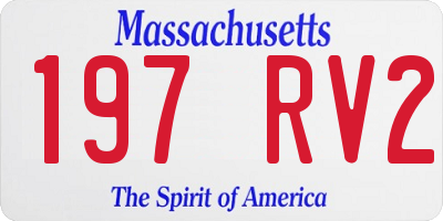 MA license plate 197RV2