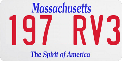 MA license plate 197RV3