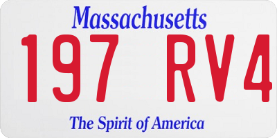 MA license plate 197RV4