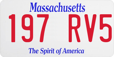 MA license plate 197RV5