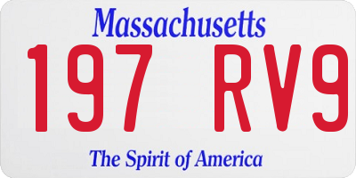 MA license plate 197RV9