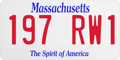 MA license plate 197RW1