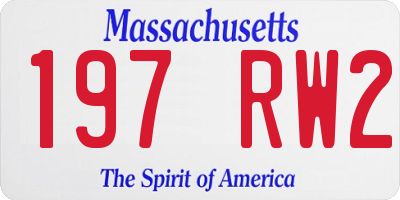 MA license plate 197RW2