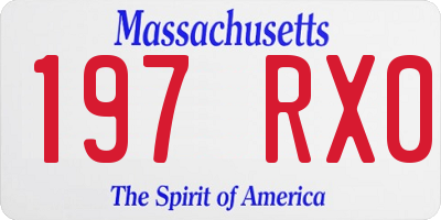 MA license plate 197RX0