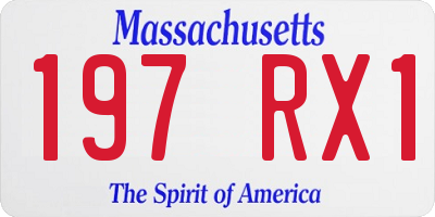 MA license plate 197RX1