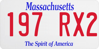 MA license plate 197RX2