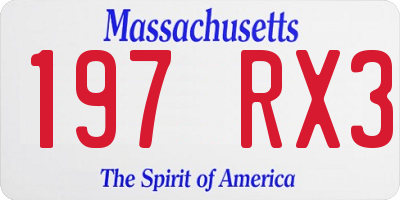 MA license plate 197RX3