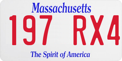 MA license plate 197RX4