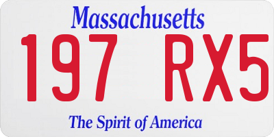 MA license plate 197RX5