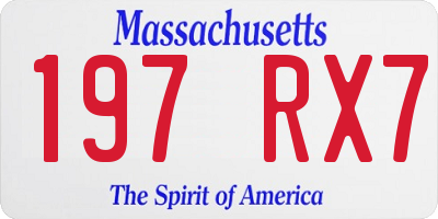 MA license plate 197RX7