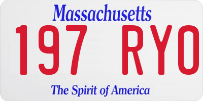 MA license plate 197RY0