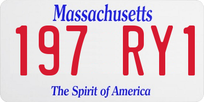 MA license plate 197RY1