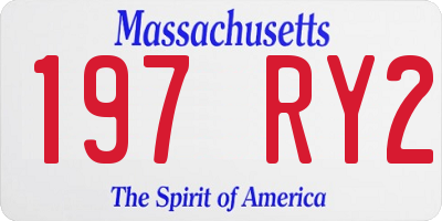 MA license plate 197RY2
