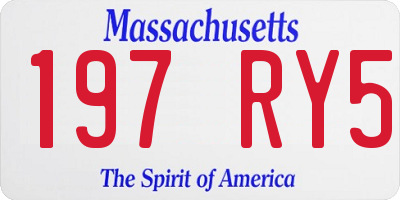 MA license plate 197RY5