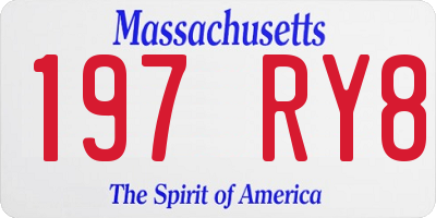 MA license plate 197RY8