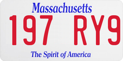 MA license plate 197RY9