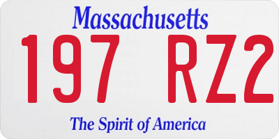 MA license plate 197RZ2