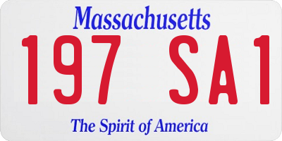 MA license plate 197SA1