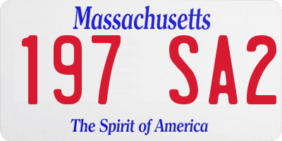 MA license plate 197SA2