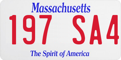 MA license plate 197SA4