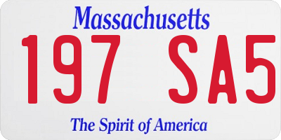 MA license plate 197SA5