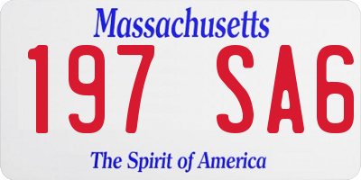 MA license plate 197SA6