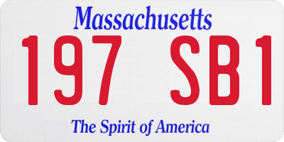 MA license plate 197SB1