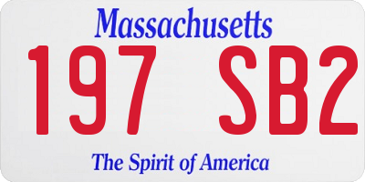 MA license plate 197SB2