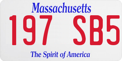 MA license plate 197SB5