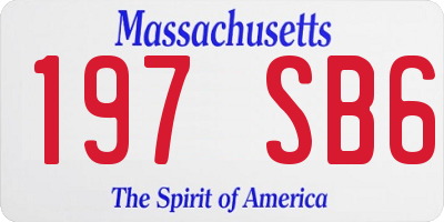 MA license plate 197SB6