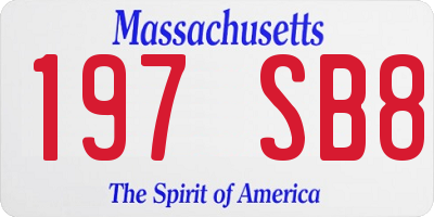 MA license plate 197SB8