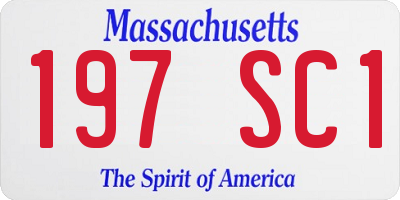 MA license plate 197SC1