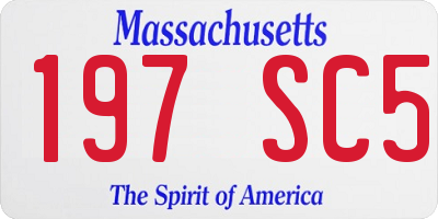 MA license plate 197SC5