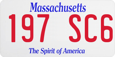 MA license plate 197SC6