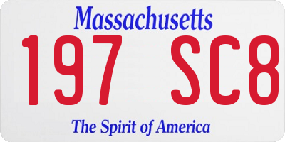 MA license plate 197SC8
