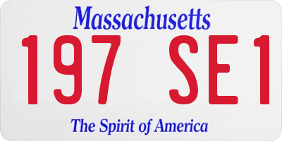 MA license plate 197SE1